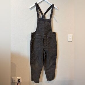 Aerie Women’s Grey Corduroy Raw Hem Overalls - Small